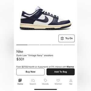 NIKE DUNK LOW VINTAGE MIDNIGHT NAVY